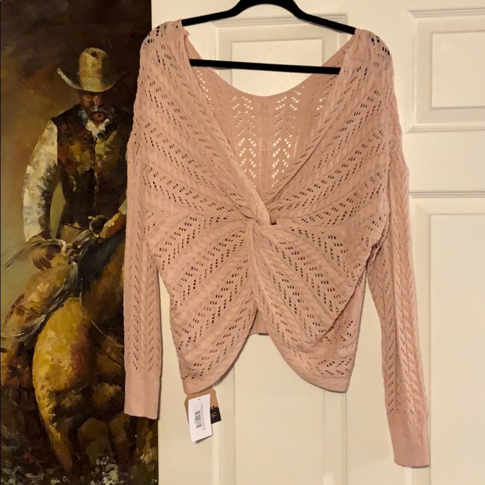 NWT Boutique Sweater Twist knot back.